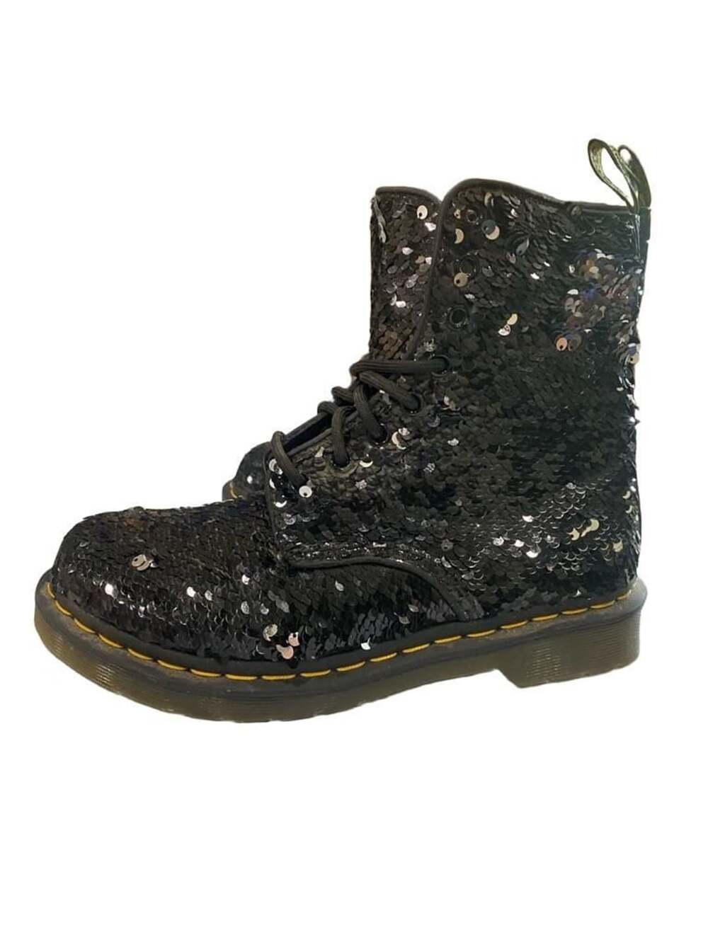 Dr. Martens 1460 Pascal Seqn Size 7 Black Sequin Boots